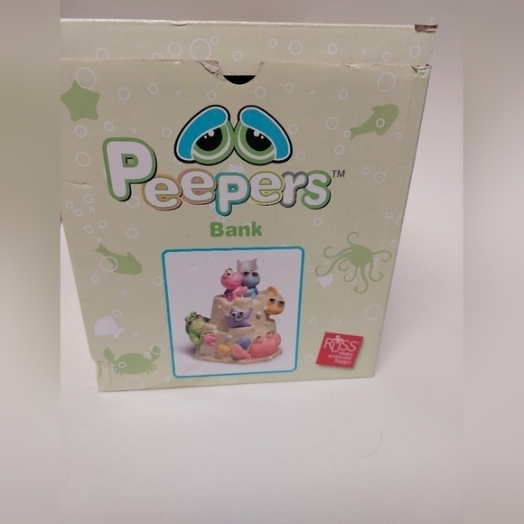 Russ Berrie The Sea Peepers w/ Sand Castle Ceramic Bank - Picture 2 of 9